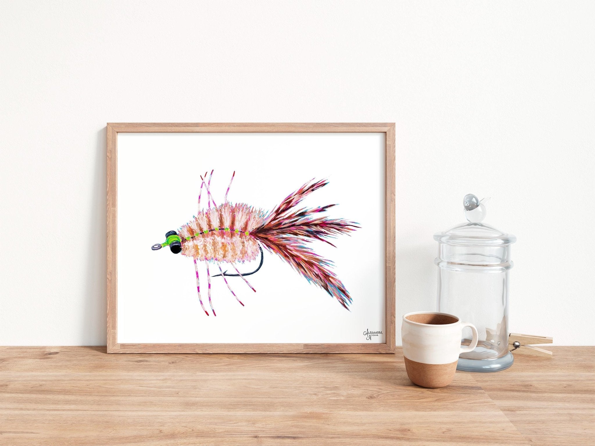 Merkin Fly, Fly Fishing Art, Fisherman Gifts, Fly Fishing Gifts, Fishing Flies - ArtByAlexandraNicole