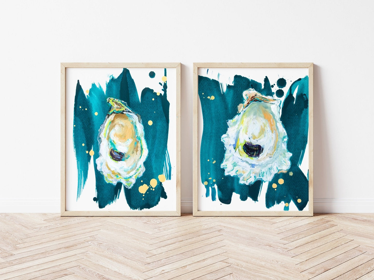 Modern Oyster Art Print Set, Print Set of 2 - ArtByAlexandraNicole