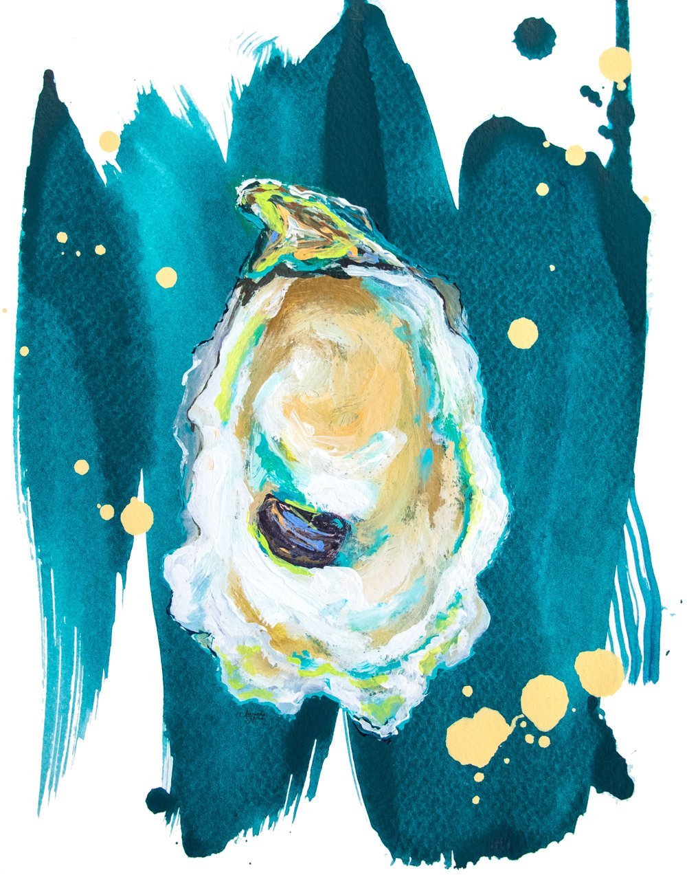 Modern Oyster Art Print Set, Print Set of 2 - ArtByAlexandraNicole