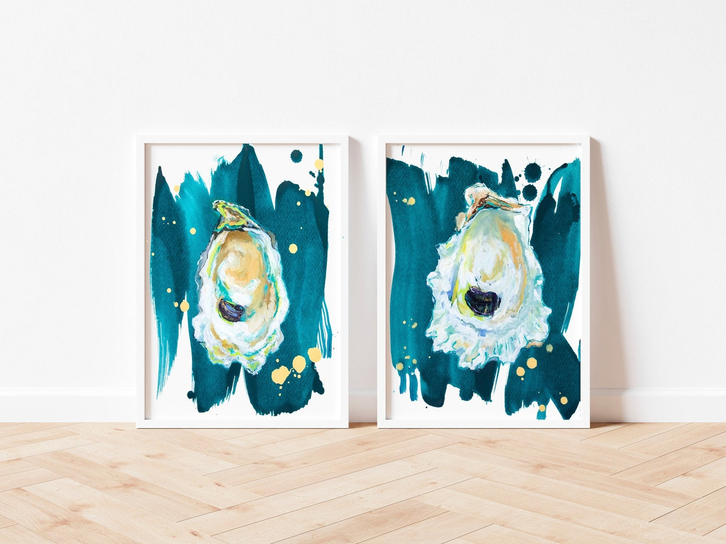 Modern Oyster Art Print Set, Print Set of 2 - ArtByAlexandraNicole