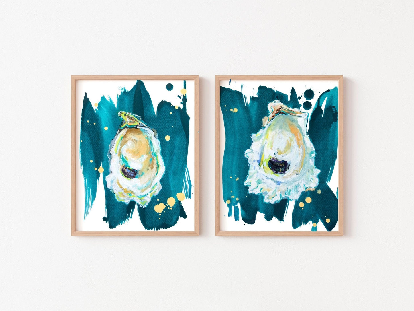 Modern Oyster Art Print Set, Print Set of 2 - ArtByAlexandraNicole