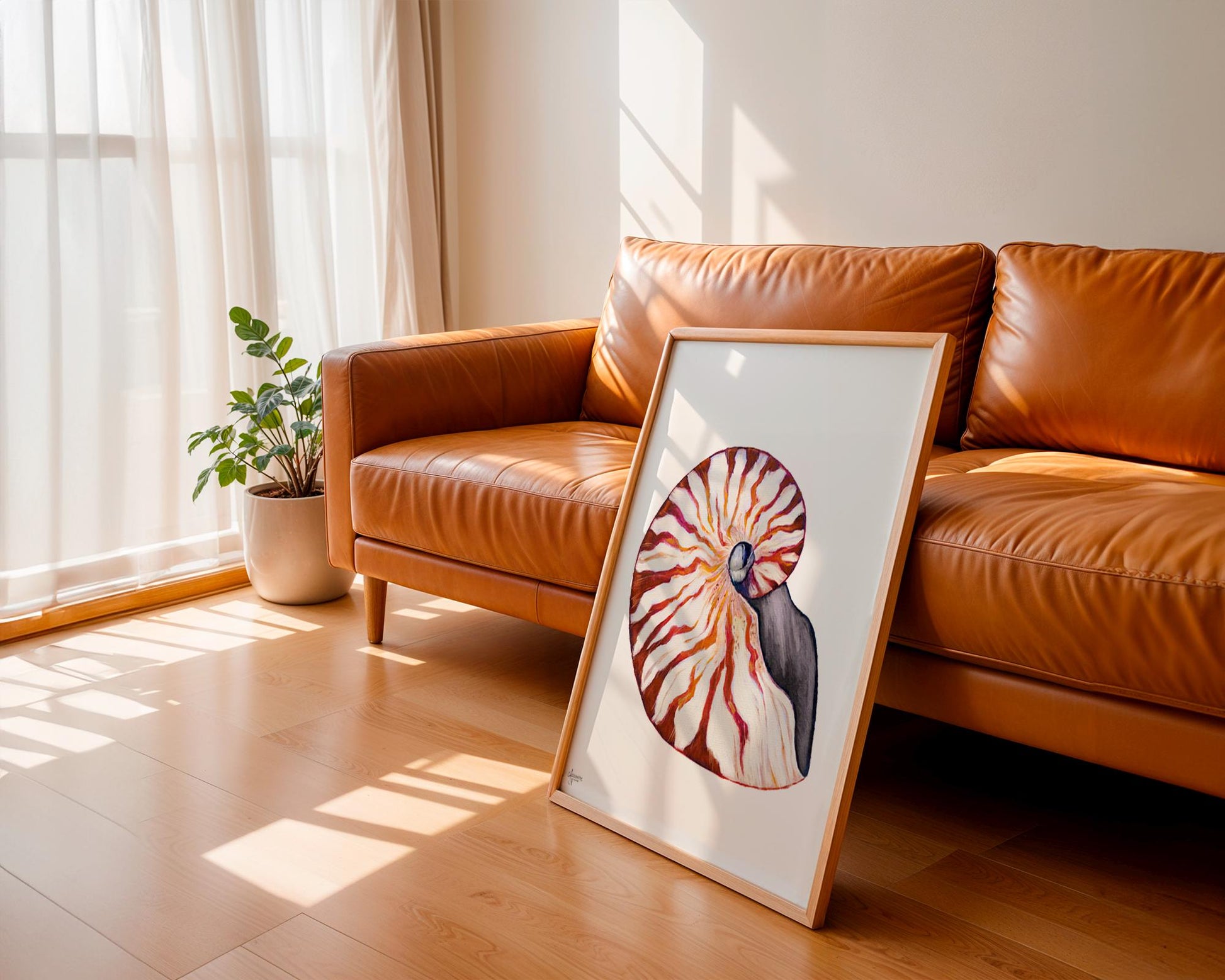 Nautilus Shell Print for Elegant Coastal Home - ArtByAlexandraNicole