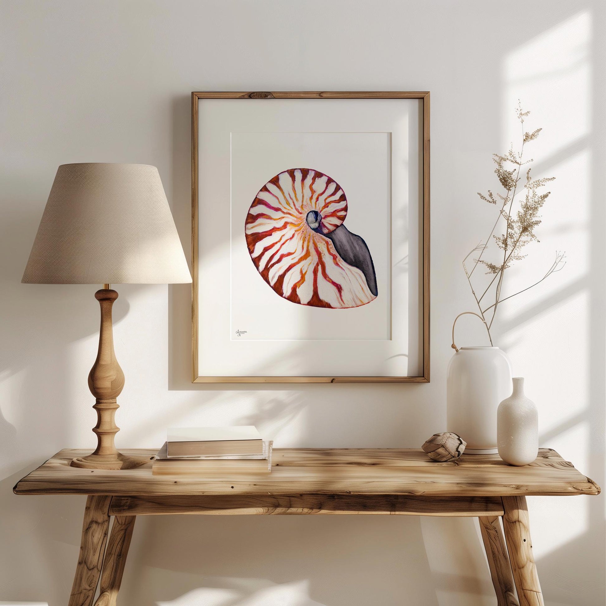 Nautilus Shell Print for Elegant Coastal Home - ArtByAlexandraNicole