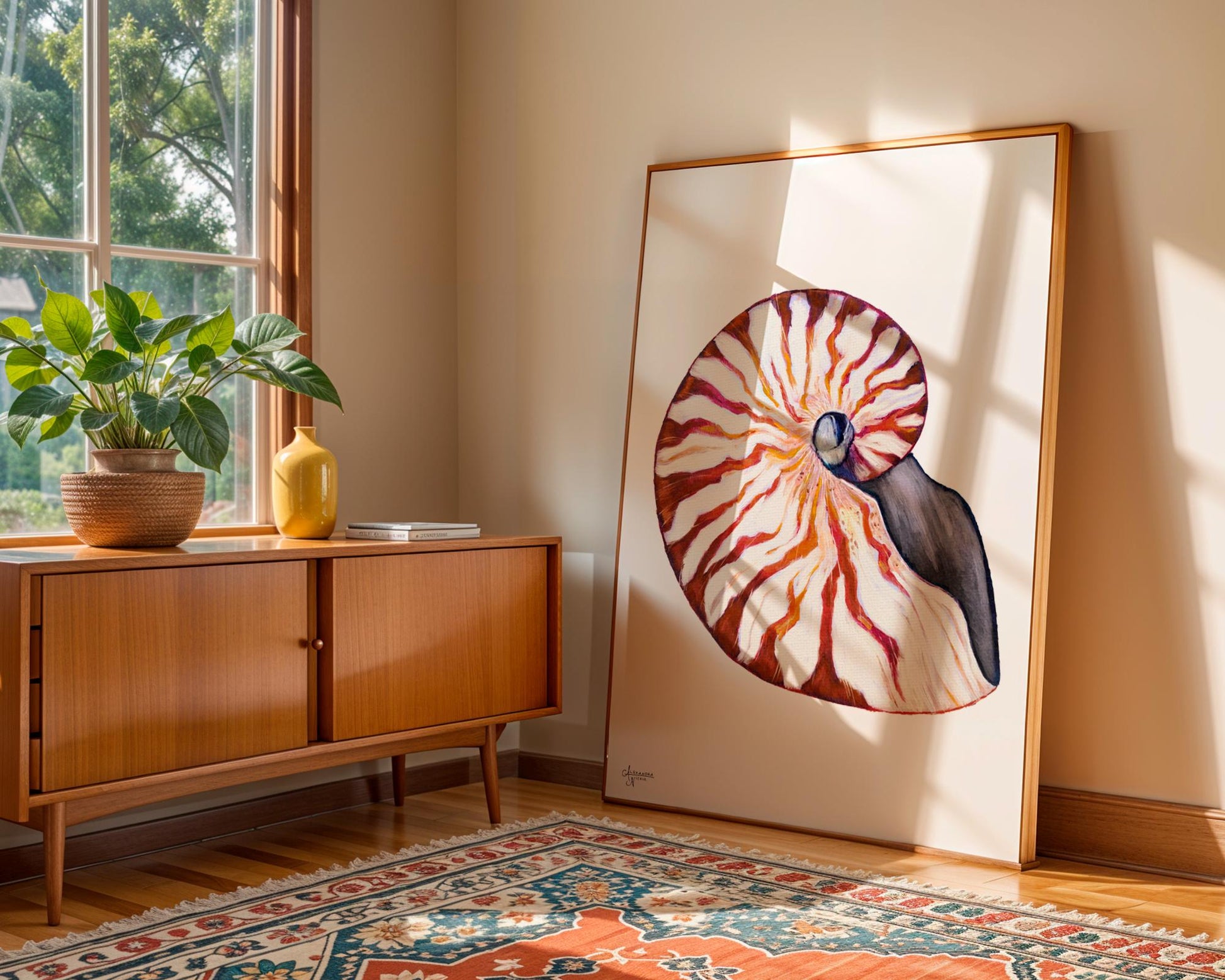 Nautilus Shell Print for Elegant Coastal Home - ArtByAlexandraNicole