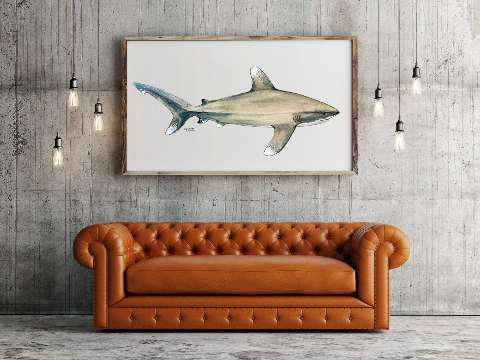 Oceanic Whitetip Shark Art Print - ArtByAlexandraNicole