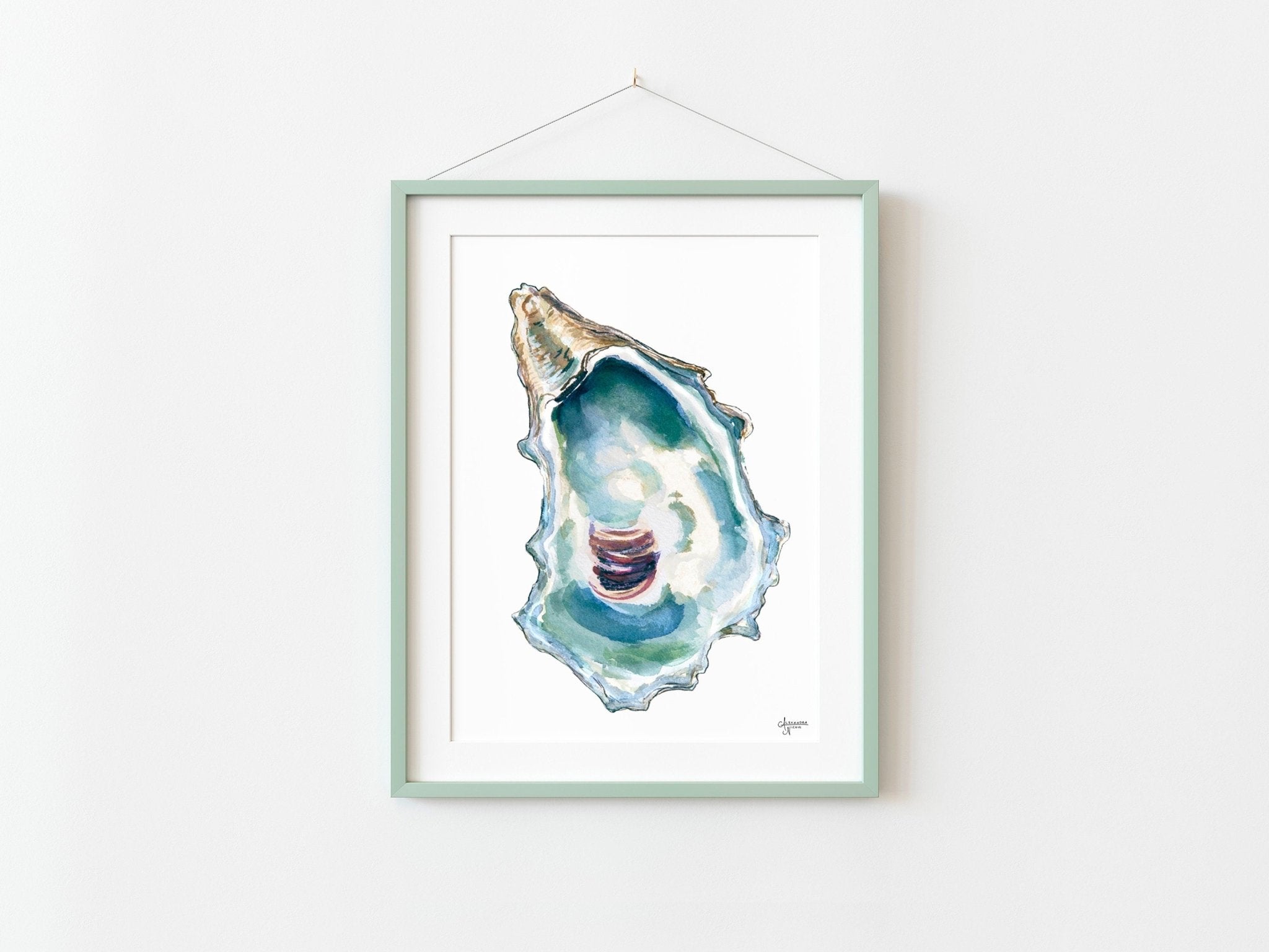 Oyster Artwork, Oyster Watercolor Print - ArtByAlexandraNicole