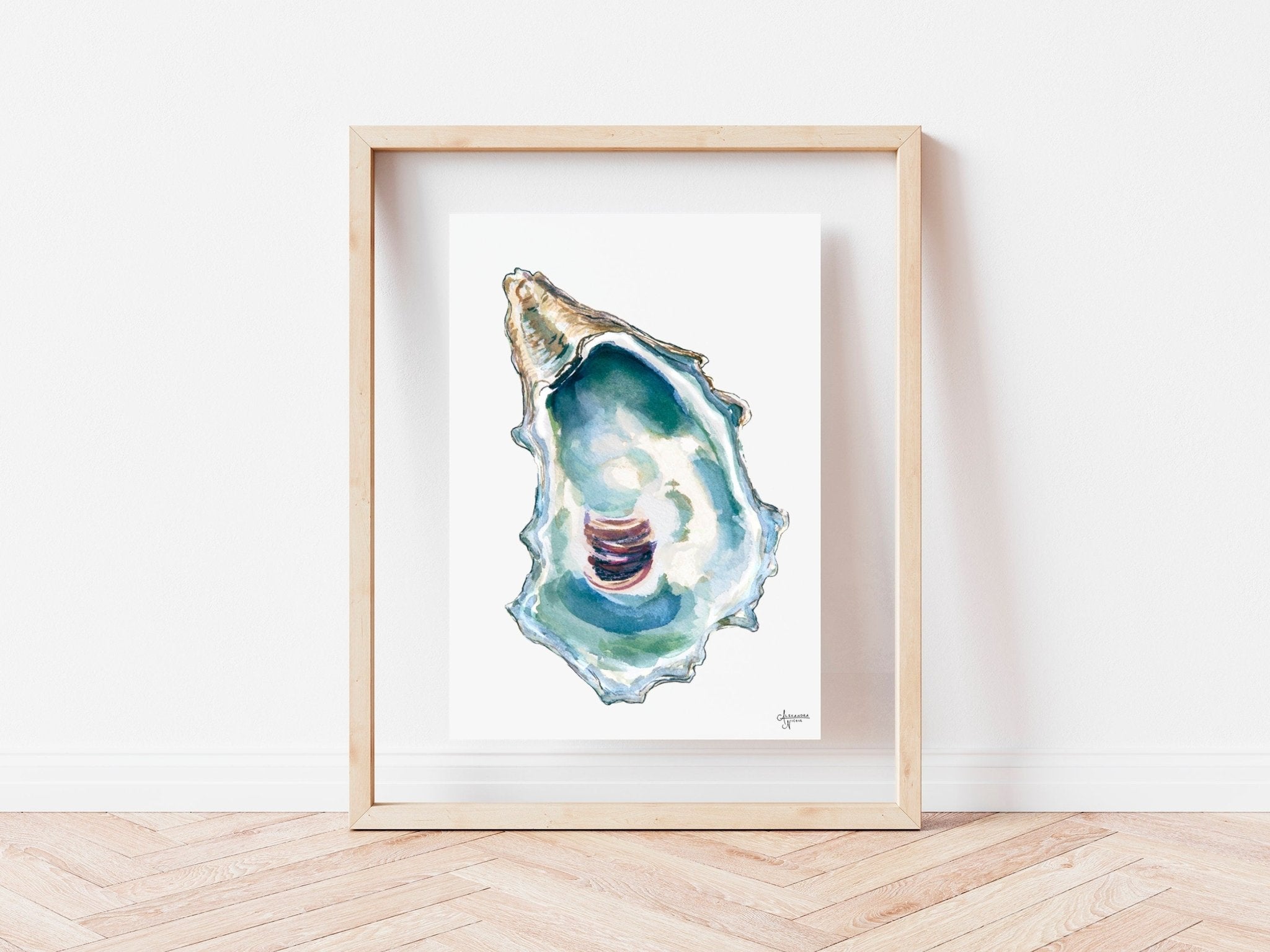 Oyster Artwork, Oyster Watercolor Print - ArtByAlexandraNicole