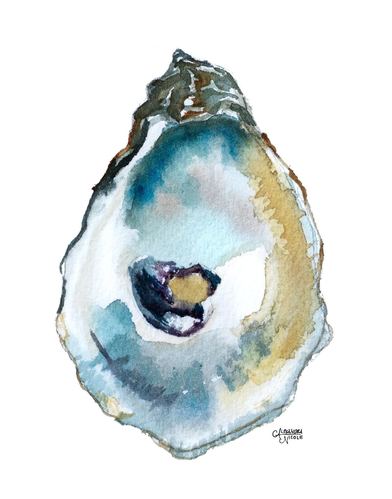 Oyster Shell Watercolor Trio Print Set - ArtByAlexandraNicole