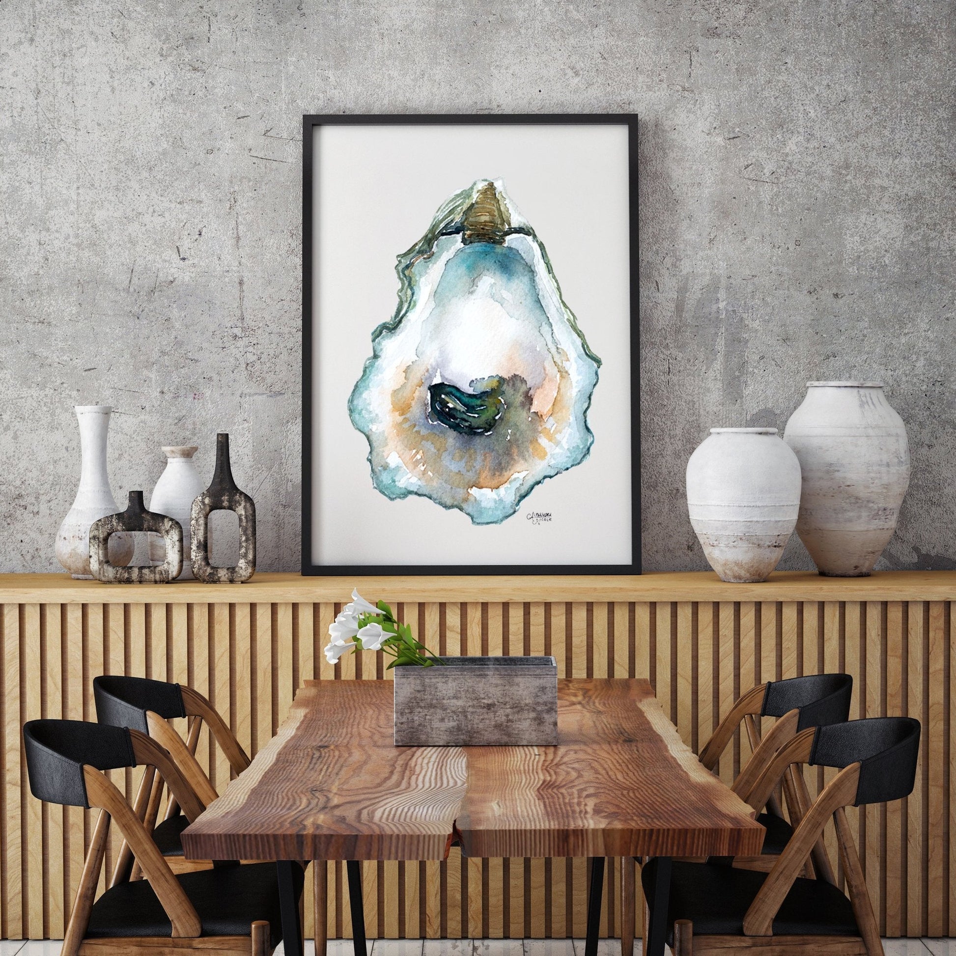 Pepper Grove Oyster Shell Print - ArtByAlexandraNicole