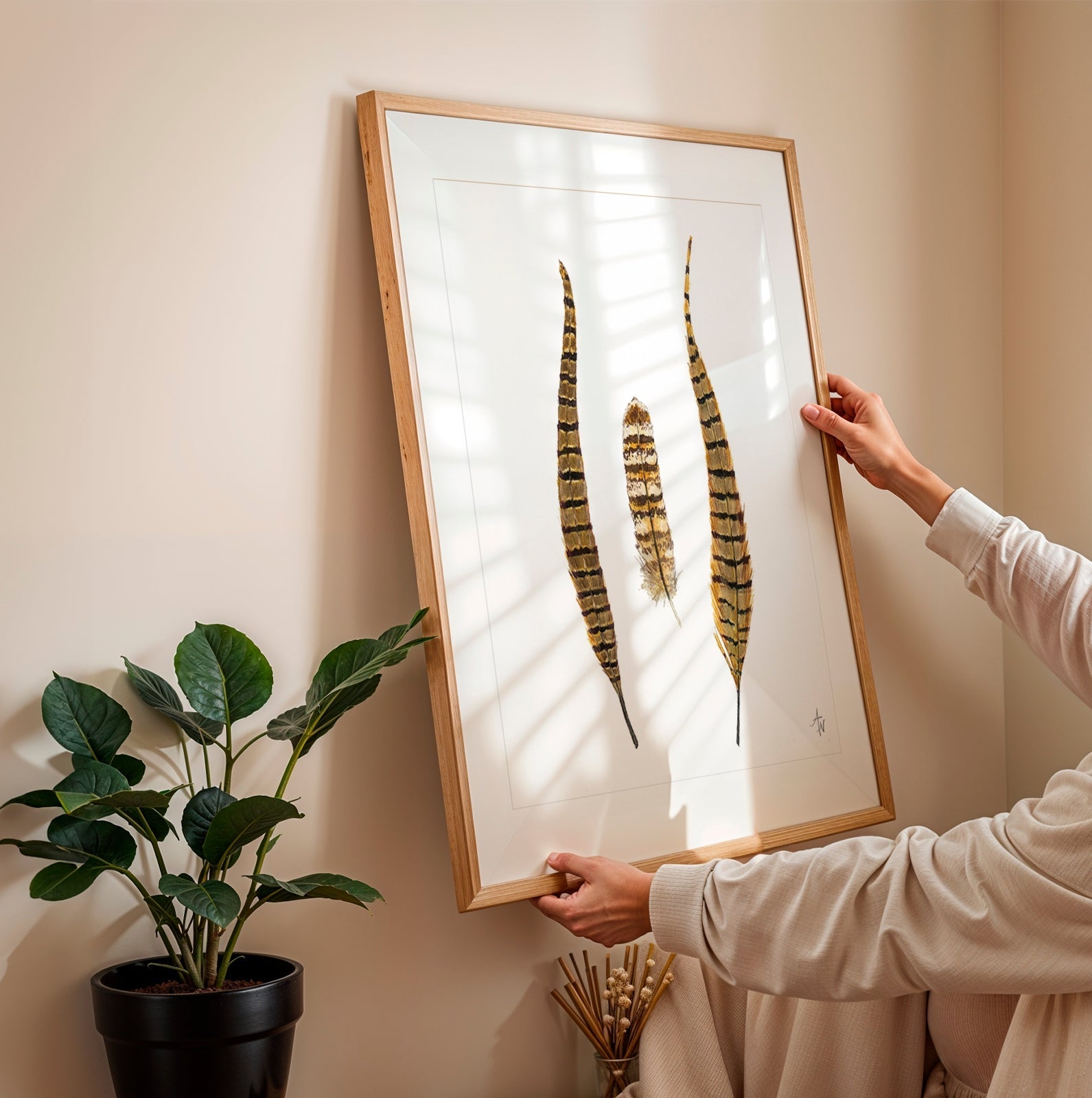 Pheasant Feather Art Print – Bird Feather Illustration, Sporting Art - ArtByAlexandraNicole