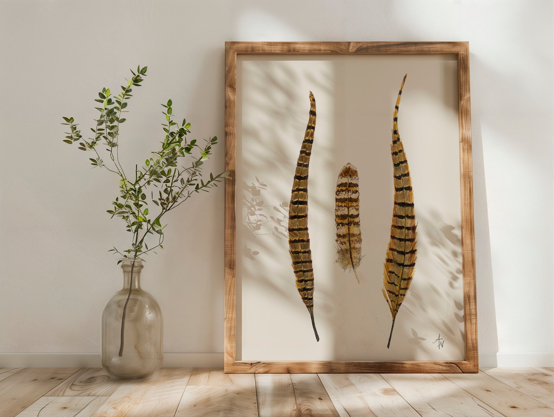 Pheasant Feather Art Print – Bird Feather Illustration, Sporting Art - ArtByAlexandraNicole