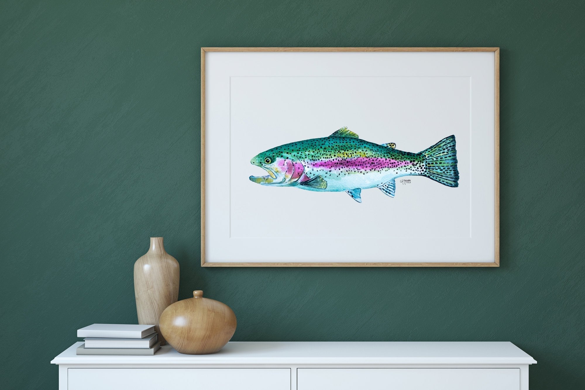 Rainbow Trout Watercolor Art Print - ArtByAlexandraNicole