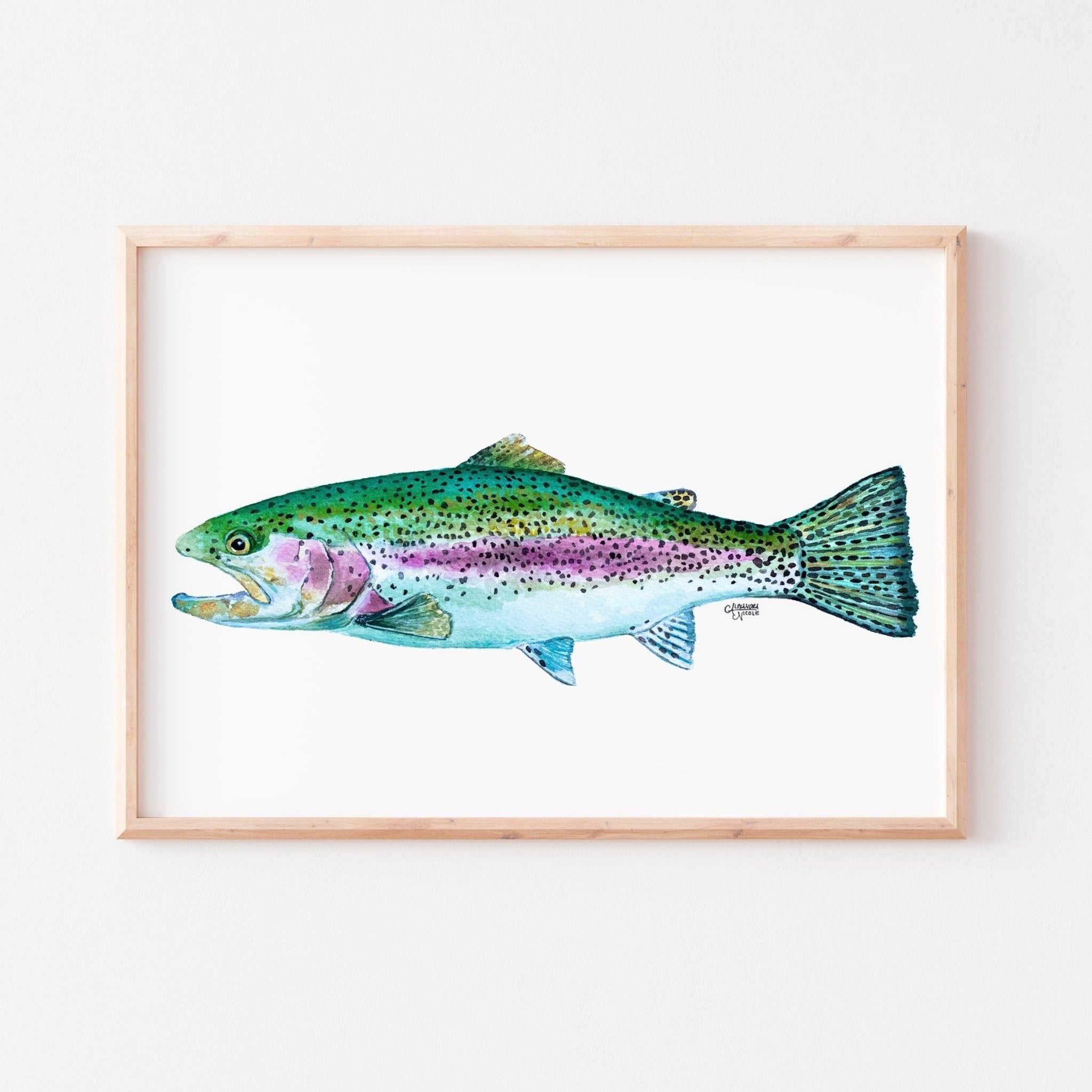 Rainbow Trout Watercolor Art Print - ArtByAlexandraNicole