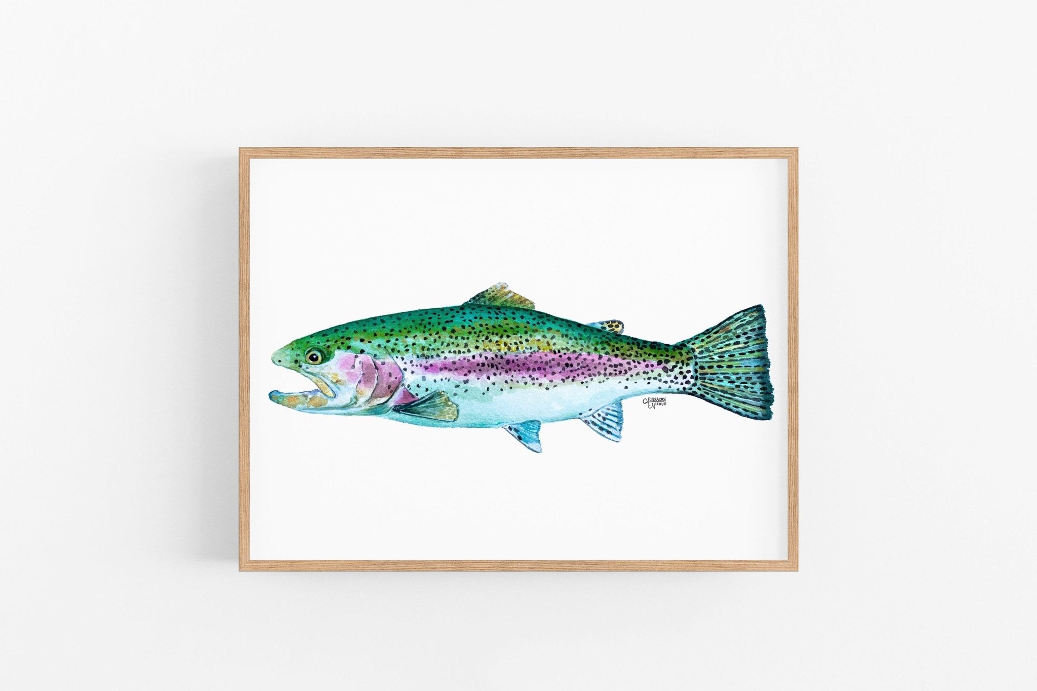 Rainbow Trout Watercolor Art Print - ArtByAlexandraNicole