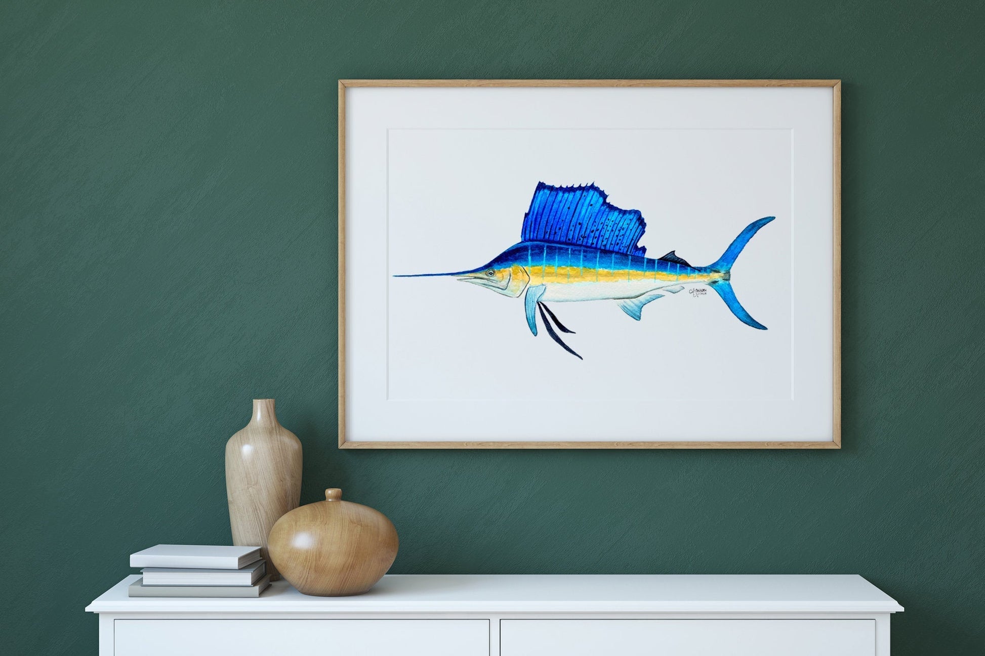 Sailfish Watercolor Art Print - ArtByAlexandraNicole