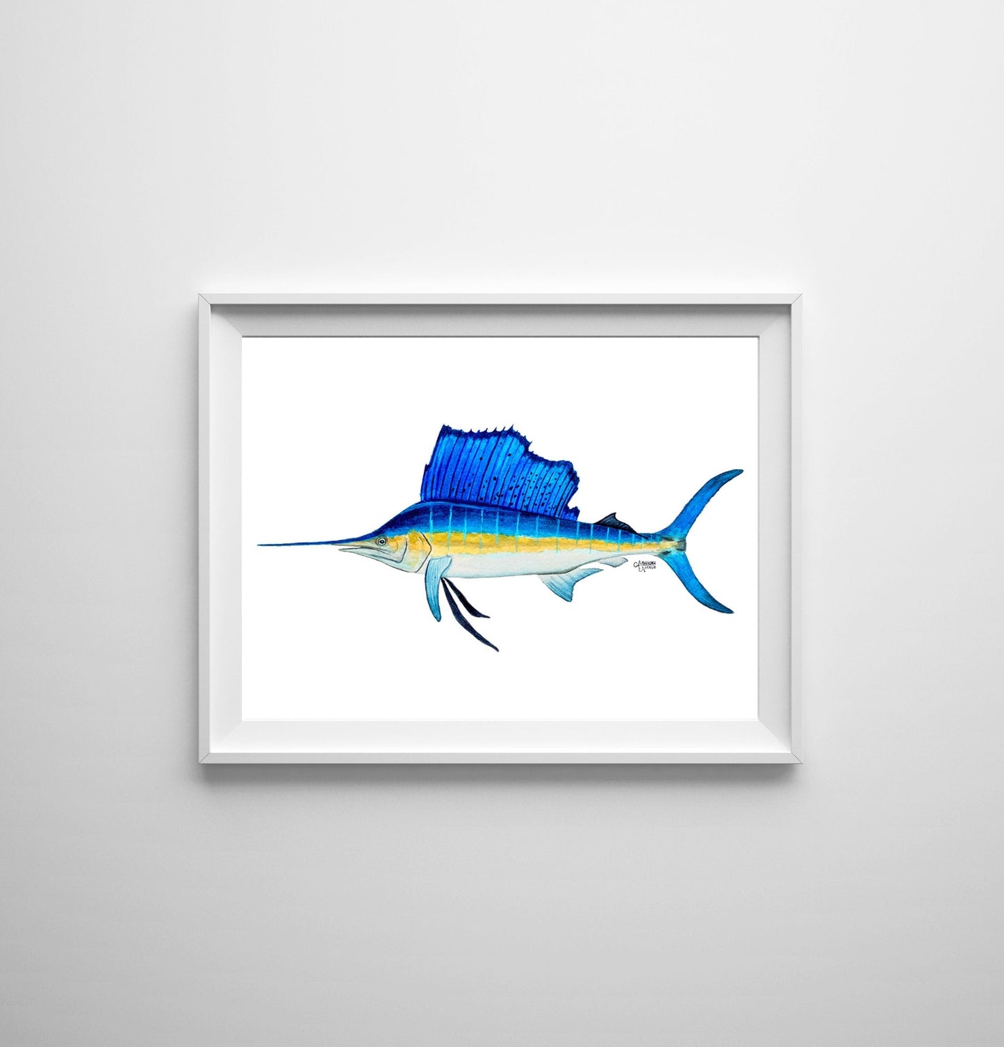 Sailfish Watercolor Art Print - ArtByAlexandraNicole