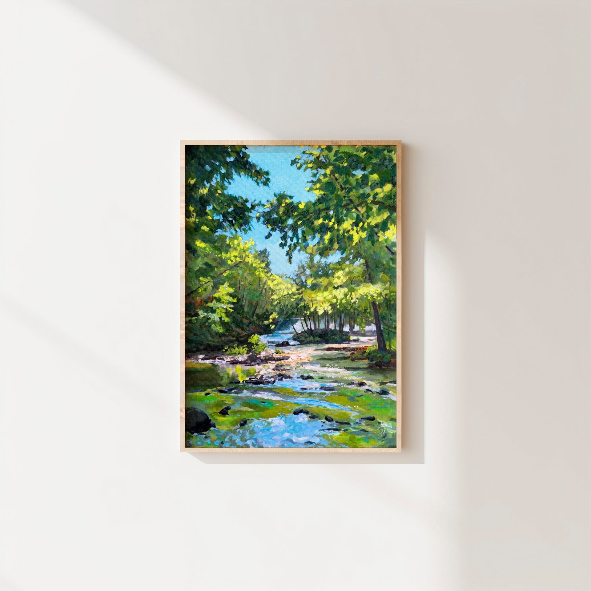 Sunlit Stream Fine Art Print: Fly Fishing River Art - ArtByAlexandraNicole