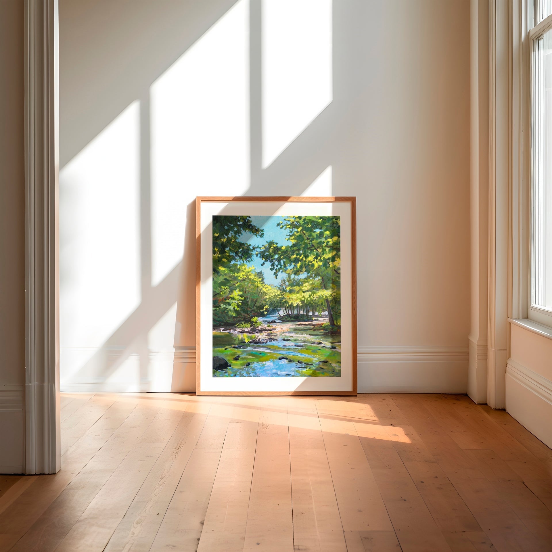 Sunlit Stream Fine Art Print: Fly Fishing River Art - ArtByAlexandraNicole