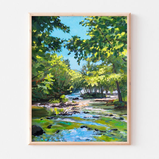 Sunlit Stream Fine Art Print: Fly Fishing River Art - ArtByAlexandraNicole
