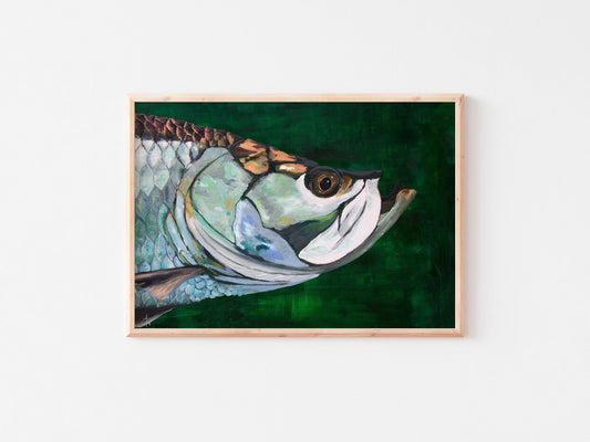 Tarpon Fine Art Print: Sport Fish Illustration | Angler Gift | Coastal Home Decor - ArtByAlexandraNicole