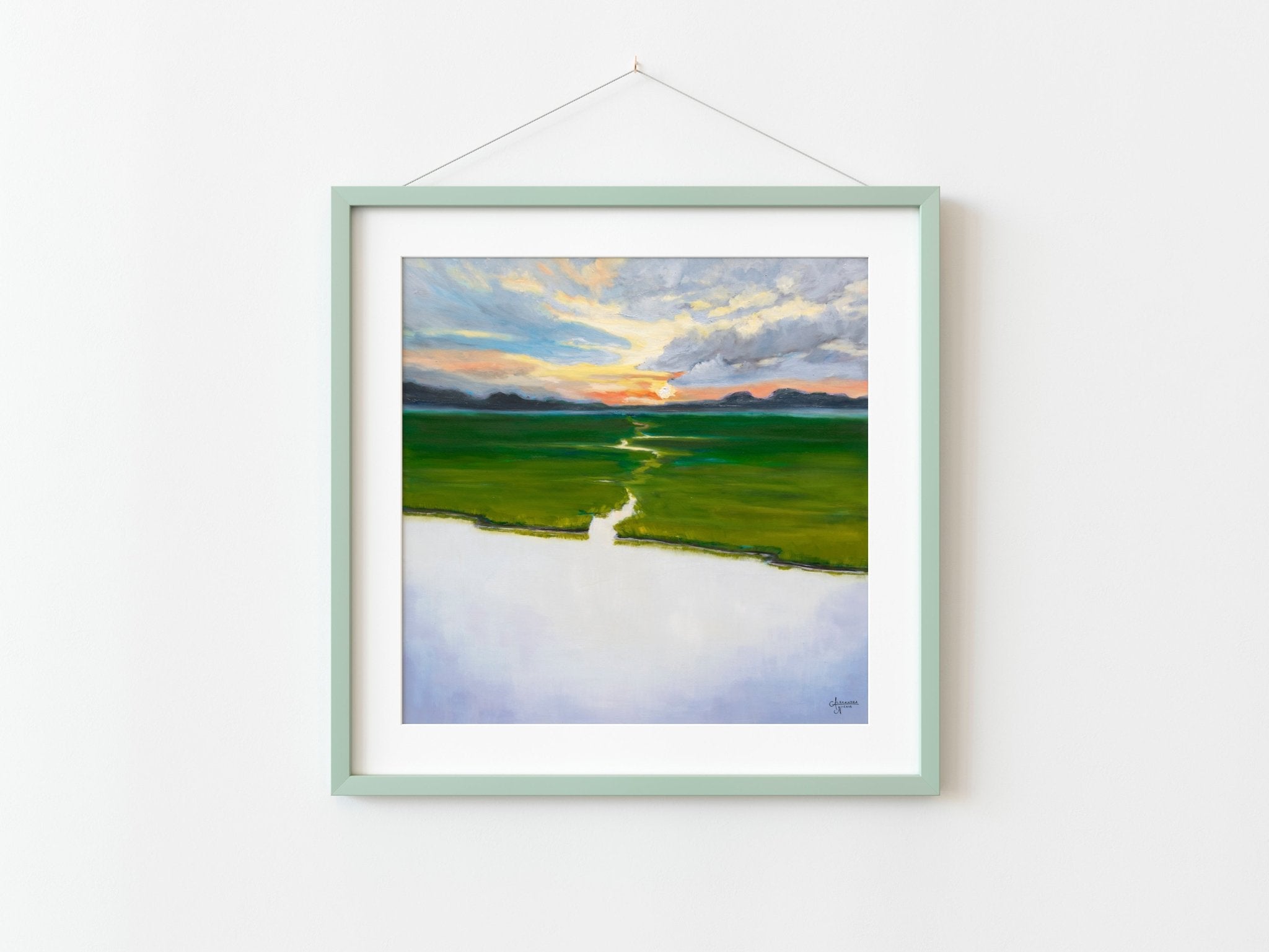 Tidal Creek Sunrise Sunset - ArtByAlexandraNicole