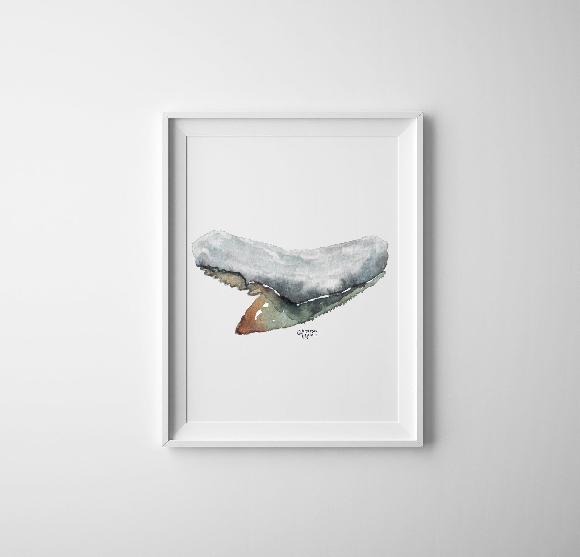 Tiger Shark Tooth Art Print - Shark Tooth No. 7 - ArtByAlexandraNicole