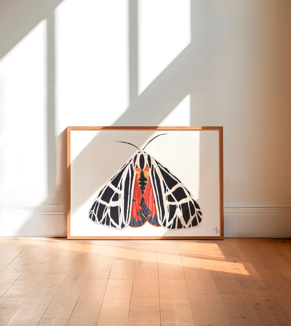 Virgin Tiger Moth: Fine Art Entomology Print on Cold Press Watercolor Paper - ArtByAlexandraNicole