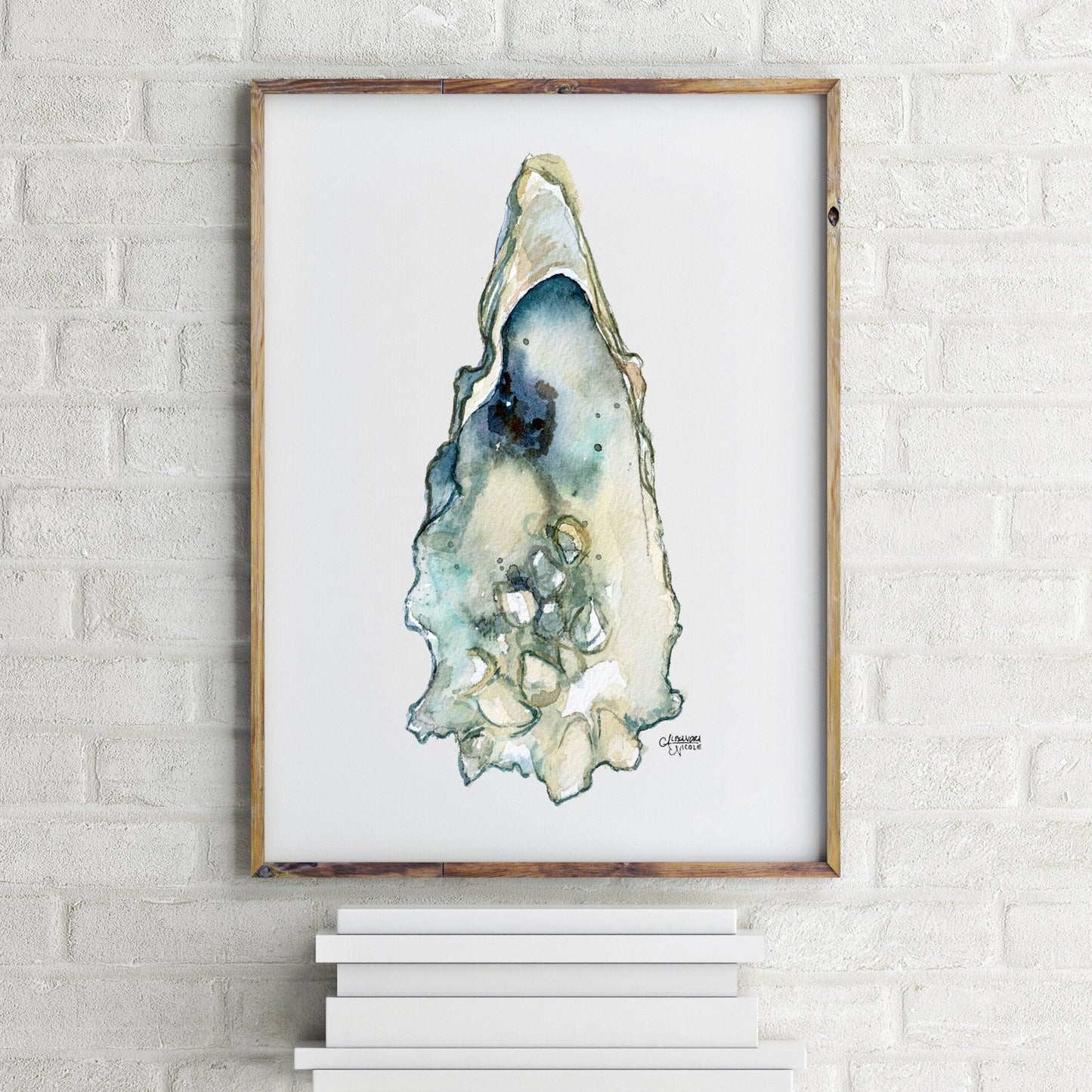 Watercolor Oyster Art Print Set of 4 - ArtByAlexandraNicole