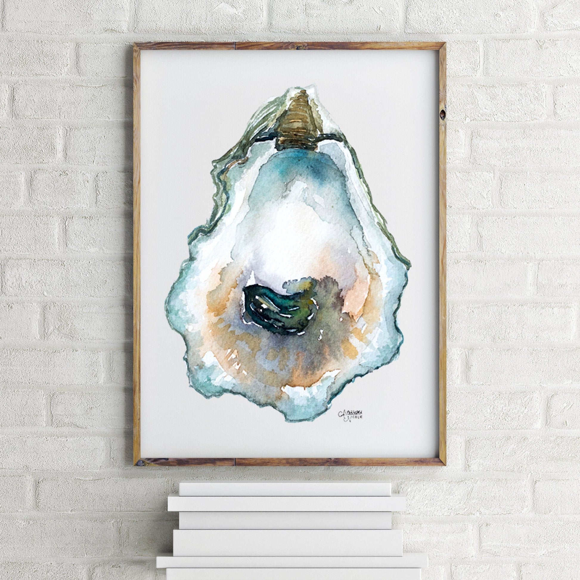 Watercolor Oyster Art Print Set of 4 - ArtByAlexandraNicole