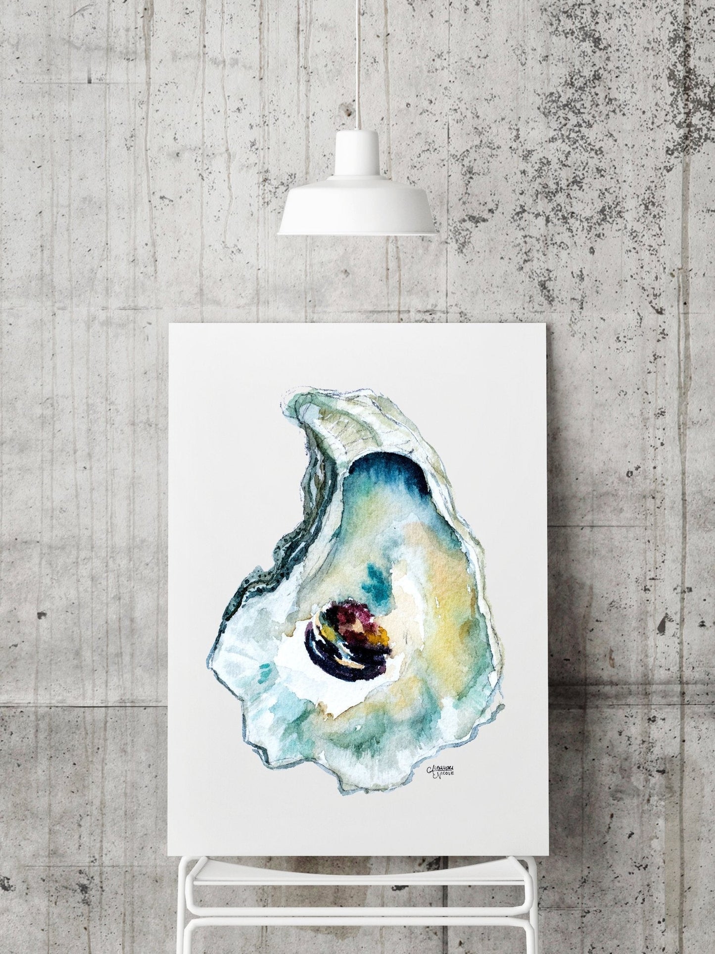 Wellfleet Oyster Shell Art Print - ArtByAlexandraNicole