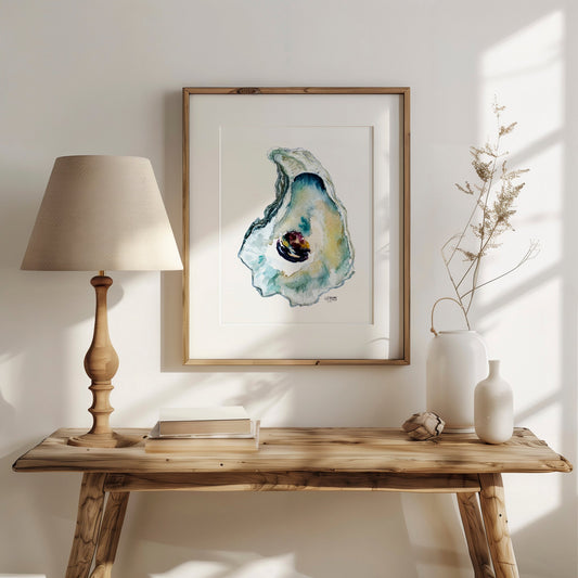 Wellfleet Oyster Shell Art Print - ArtByAlexandraNicole