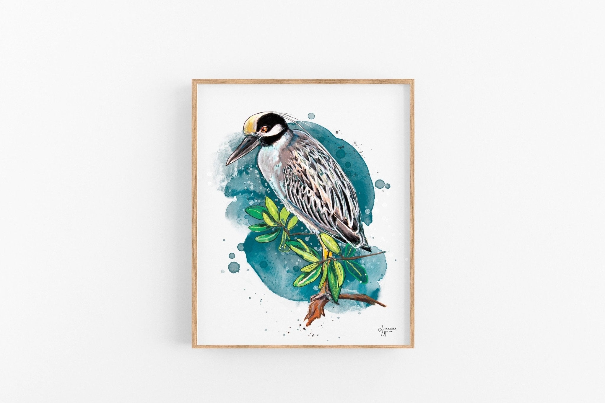 Yellow Crowned Night Heron - ArtByAlexandraNicole