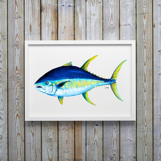 Yellowfin Tuna Watercolor Art Print - ArtByAlexandraNicole