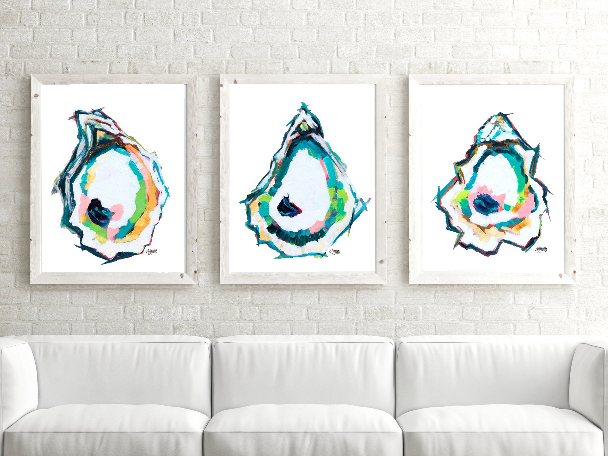 Abstract Oyster Prints Discount Set of 3 - ArtByAlexandraNicole