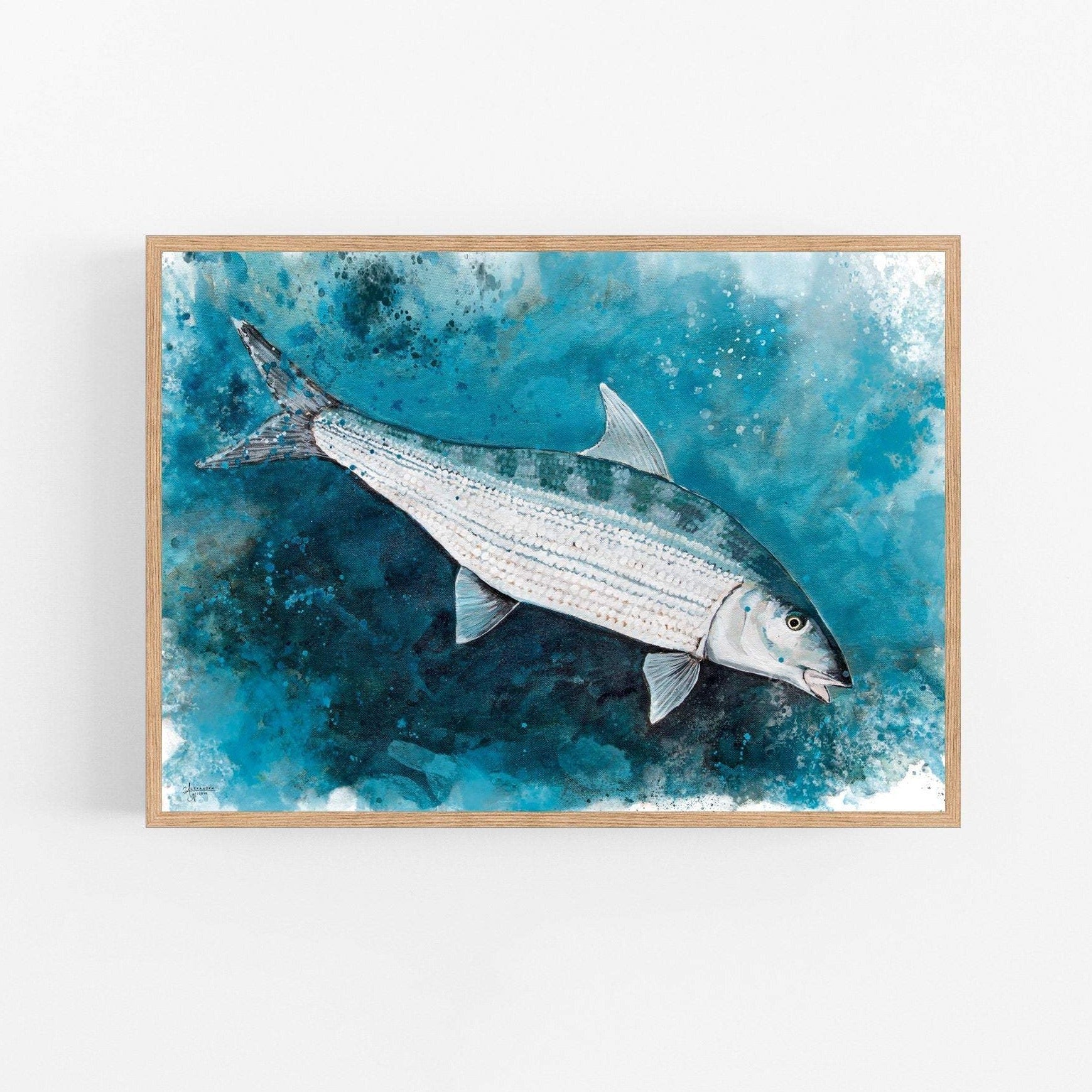 Bonefish Art, Saltwater Fish - ArtByAlexandraNicole