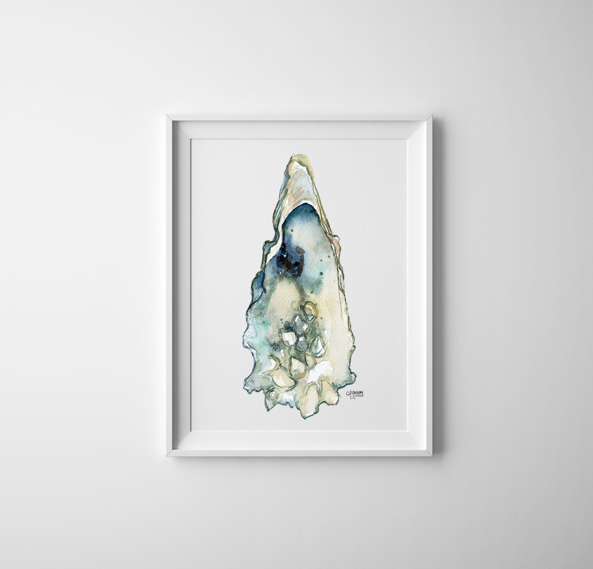 Eastern Oyster Shell Art Print - ArtByAlexandraNicole