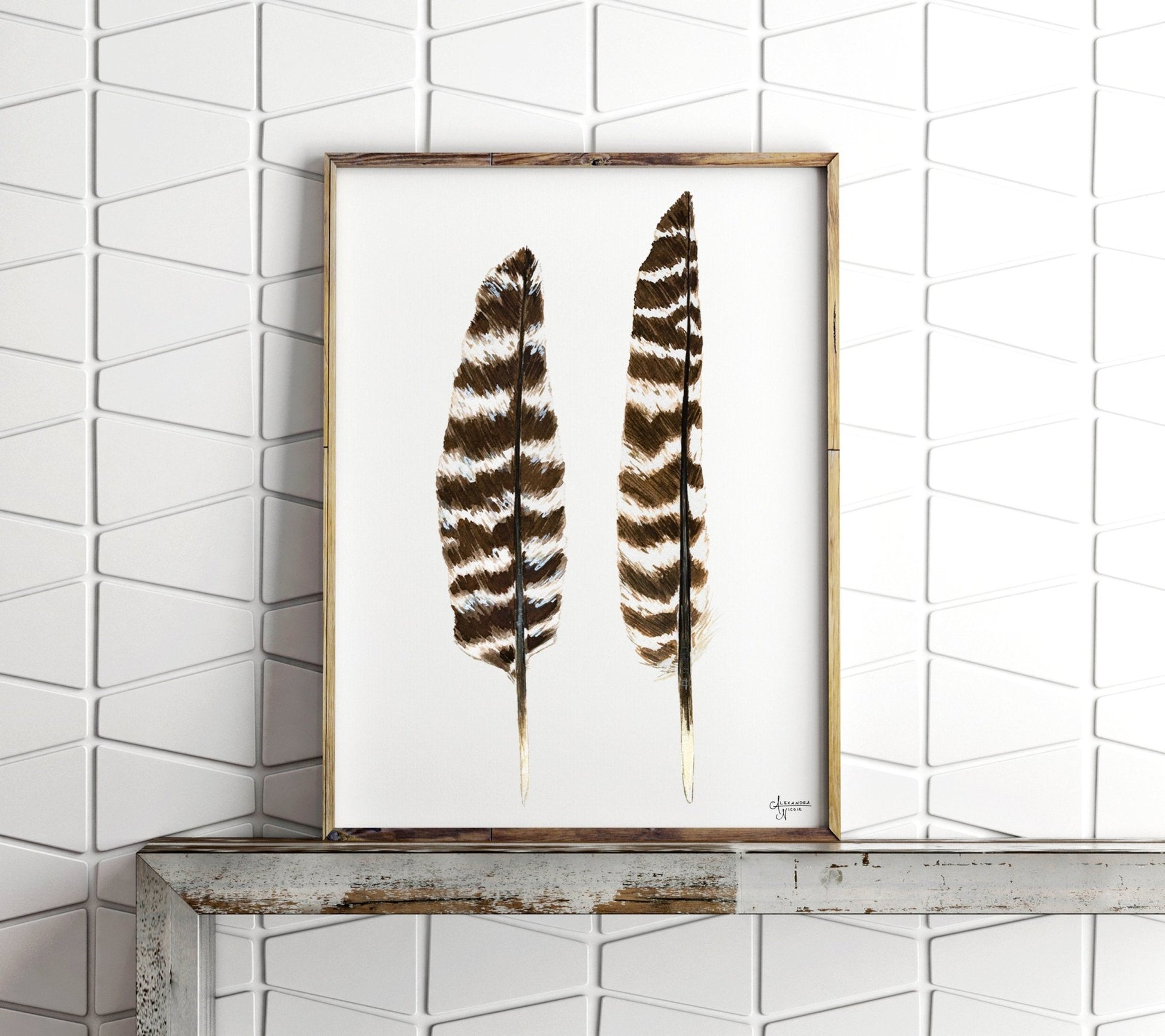 Eastern Wild Turkey Wing Feathers Print - ArtByAlexandraNicole