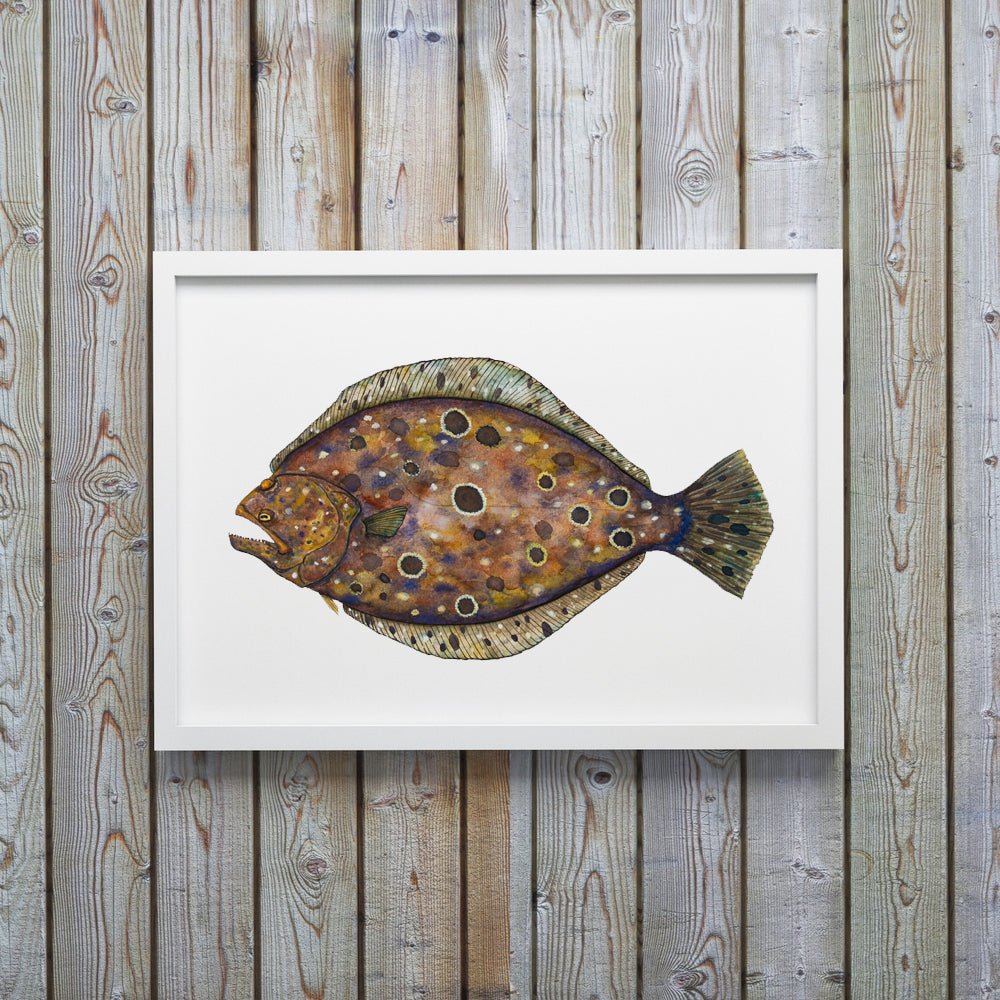 Flounder Watercolor Fish Print - ArtByAlexandraNicole