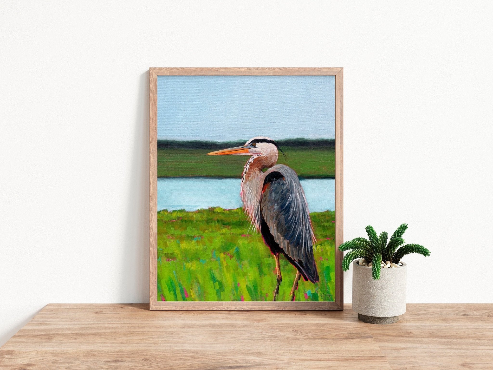Great Blue Heron and Roseate Spoonbill - ArtByAlexandraNicole