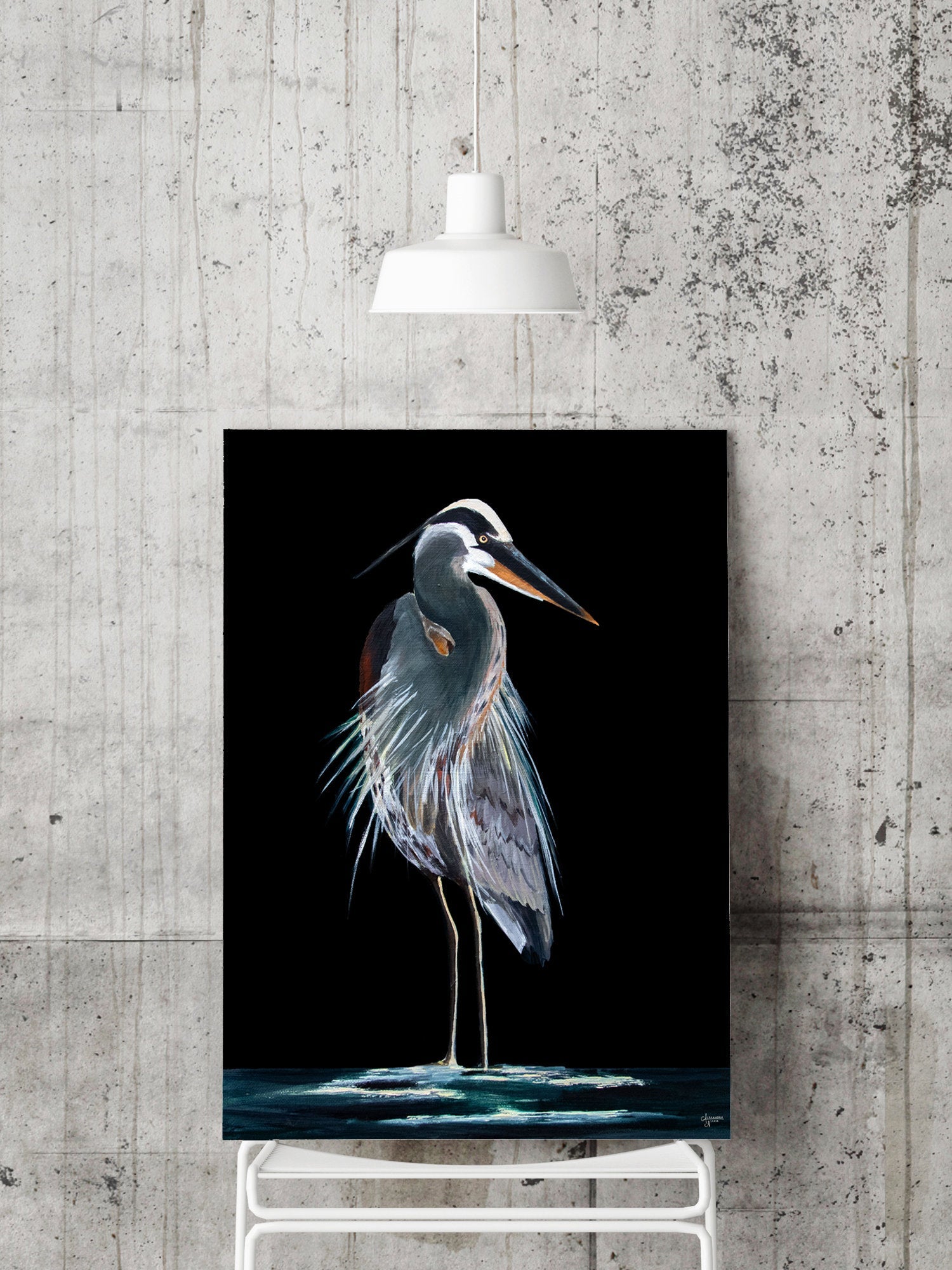Great Blue Heron Art Print - ArtByAlexandraNicole