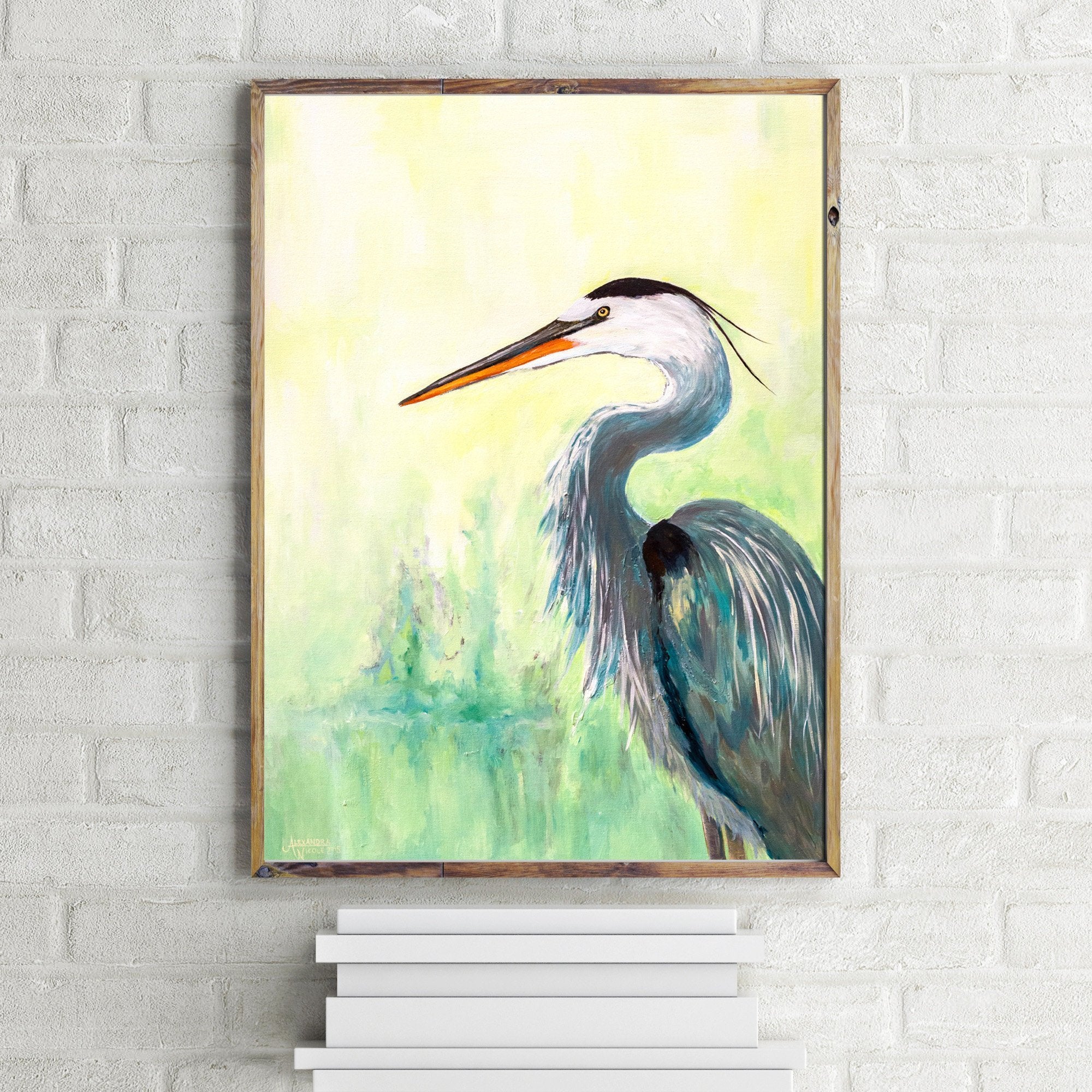 Great Blue Heron Wildlife Print - ArtByAlexandraNicole