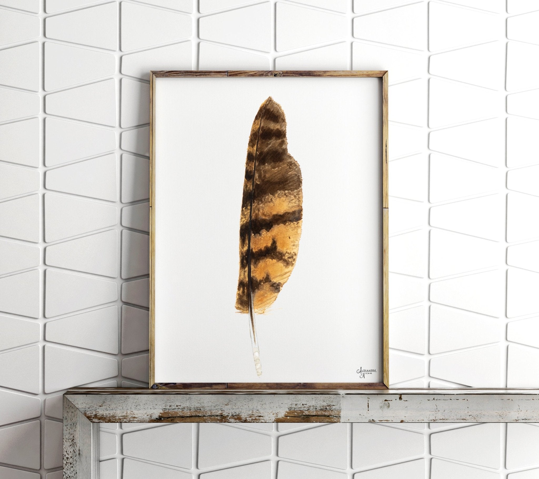 Great Horned Owl Feather Print - ArtByAlexandraNicole
