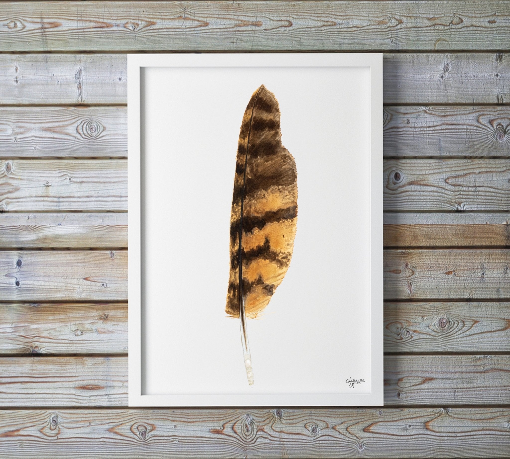 Great Horned Owl Feather Print - ArtByAlexandraNicole