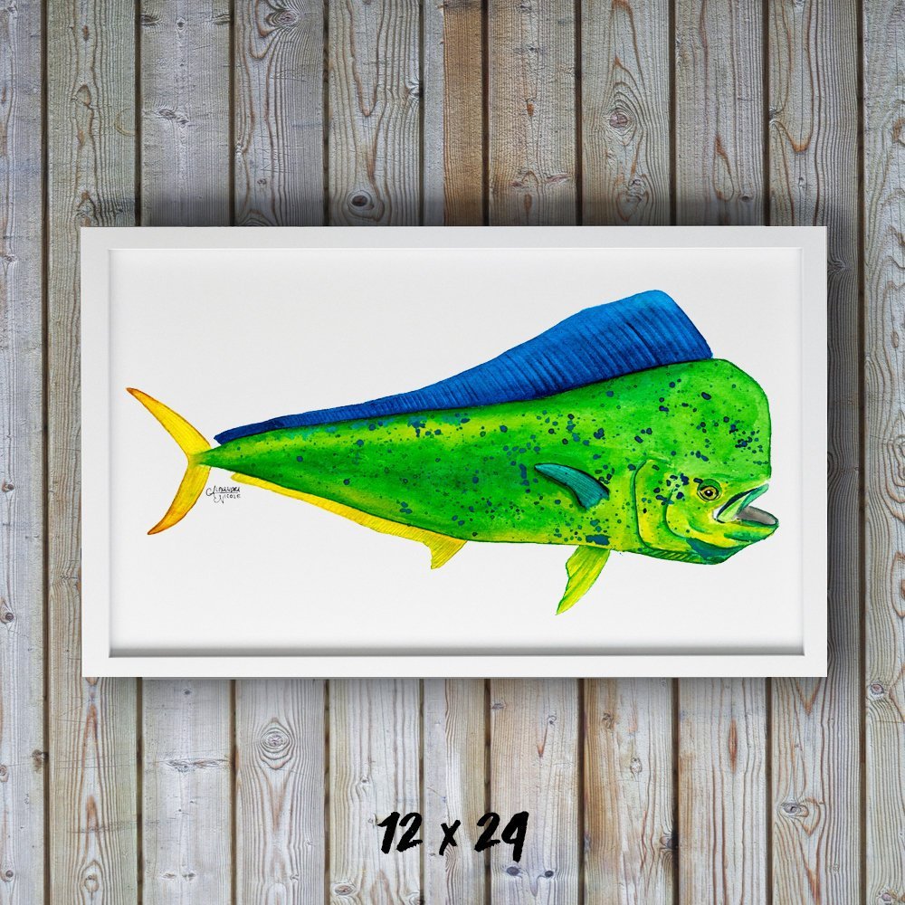Mahi Mahi Watercolor Art Print, Fish Print - ArtByAlexandraNicole