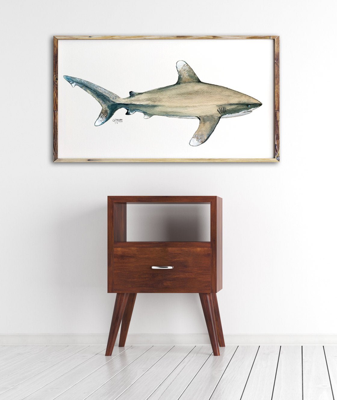 Oceanic Whitetip Shark Art Print - ArtByAlexandraNicole