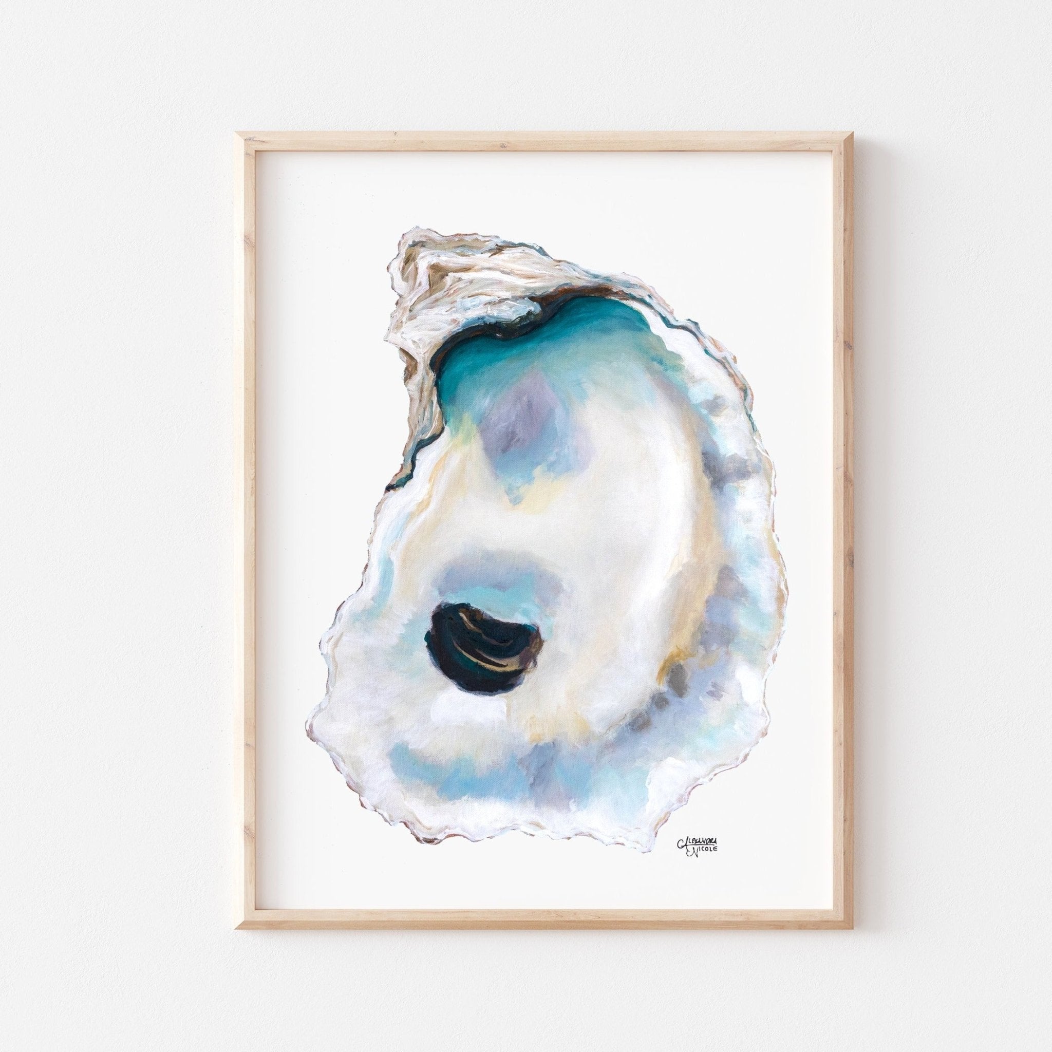 Oyster Shell Art Print Titled Mystic - ArtByAlexandraNicole