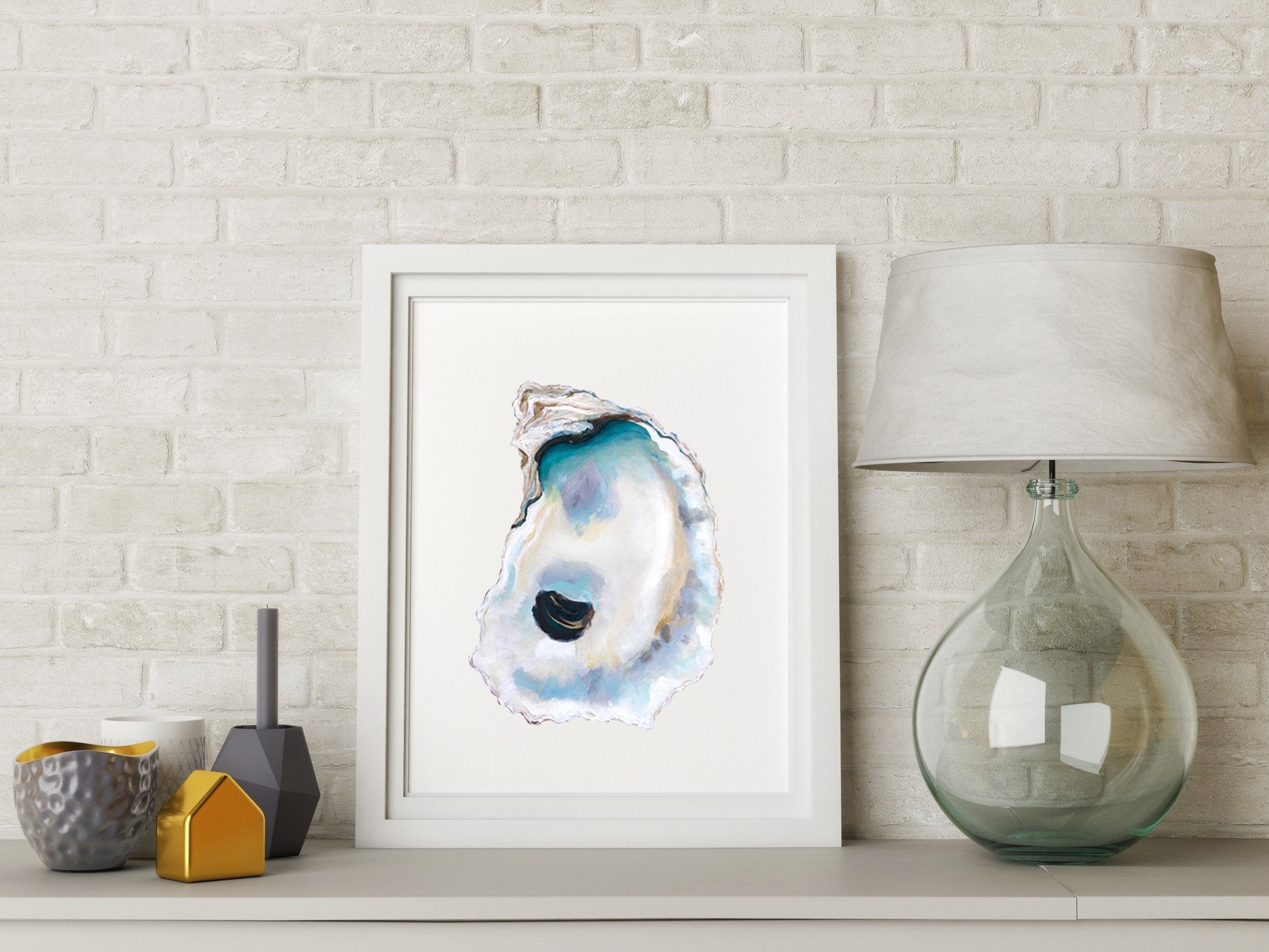 Oyster Shell Art Print Titled Mystic - ArtByAlexandraNicole