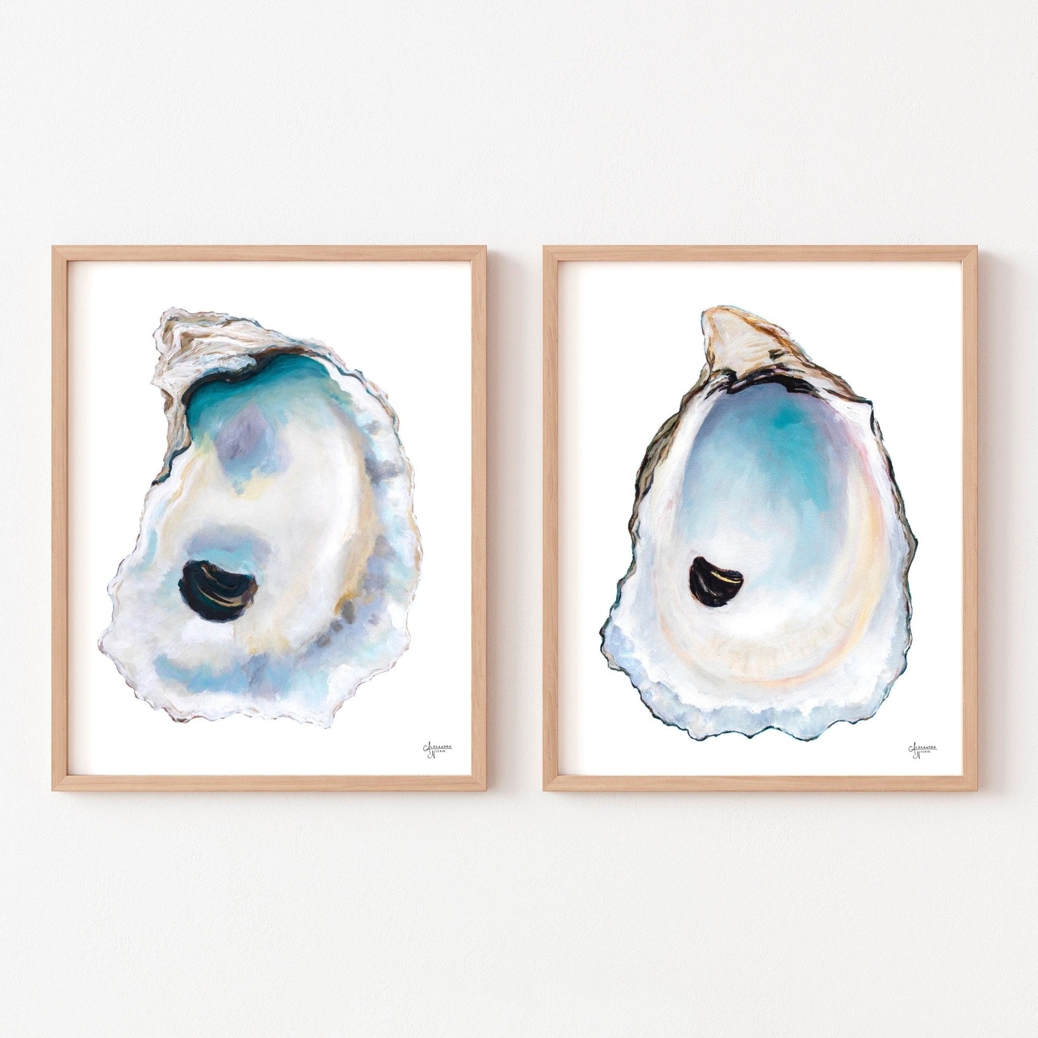 Oyster Shell Duo Fine Art Print Set of 2 - ArtByAlexandraNicole
