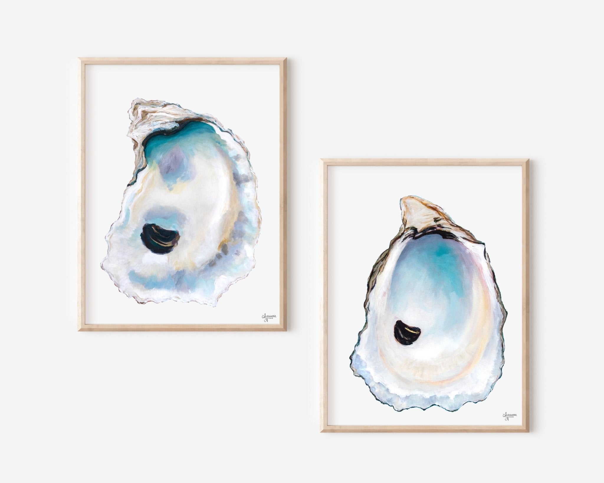 Oyster Shell Duo Fine Art Print Set of 2 - ArtByAlexandraNicole