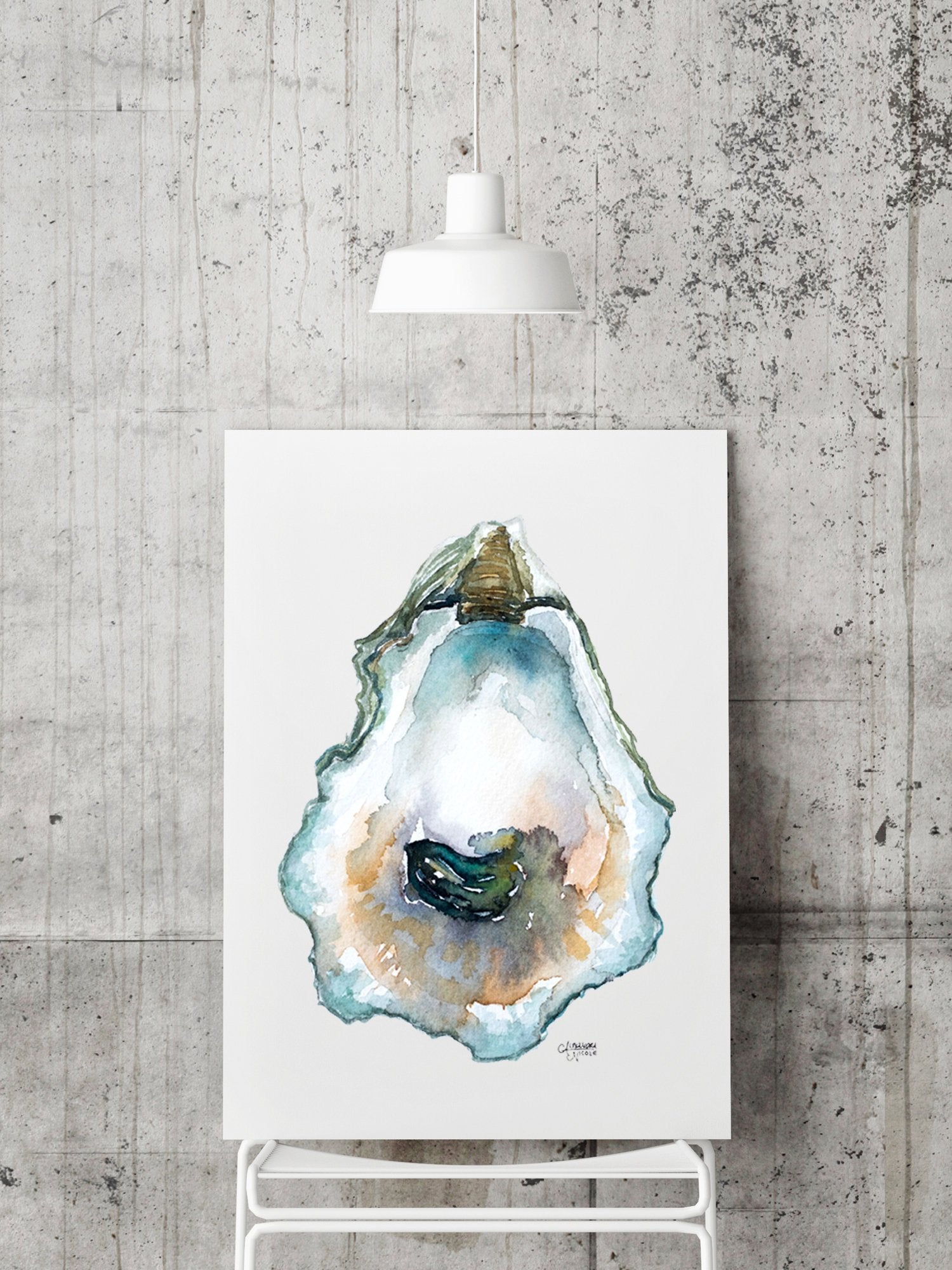 Pepper Grove Oyster Shell Print - ArtByAlexandraNicole